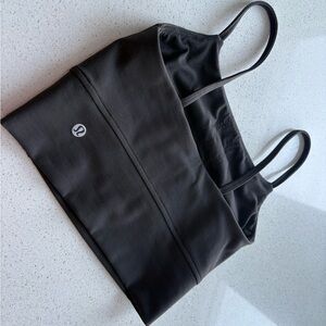 Lululemon Wunder train strappy tank Black Sports Bra - ladies size 0